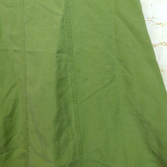 Uniqlo Dress Women XS Green Linen Blend Square Neck Short Sleeves Pockets Midi - Picture 10 of 15